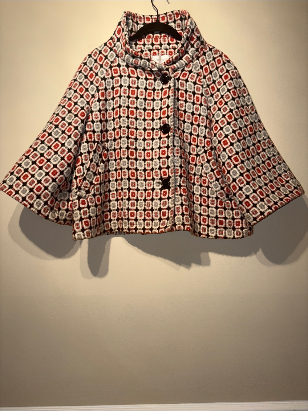 Erin London Geometric Pattern Swing Coat